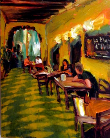 Cafe del Arte, Yucatan 22" x 28"