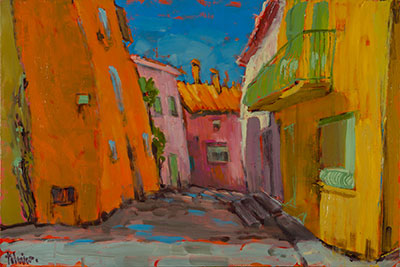 Pastel Medley Collioure 24 x 36 SOLD
